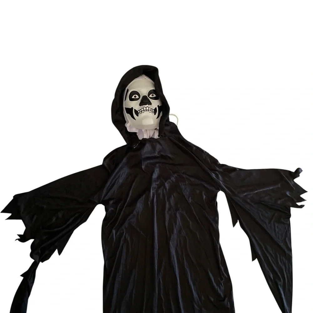 Spirit Halloween Grim Reaper youth Costume Black spooky haunted ghoul scary Mask - Picture 2 of 11